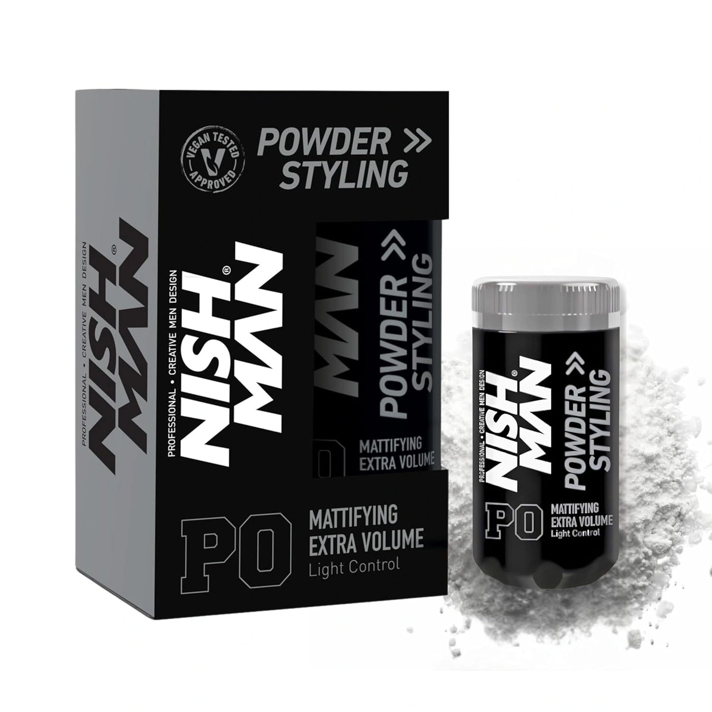 Nish Man Mattifying Extra Volume Powder Light Control (P0) hajformázó por 20 g