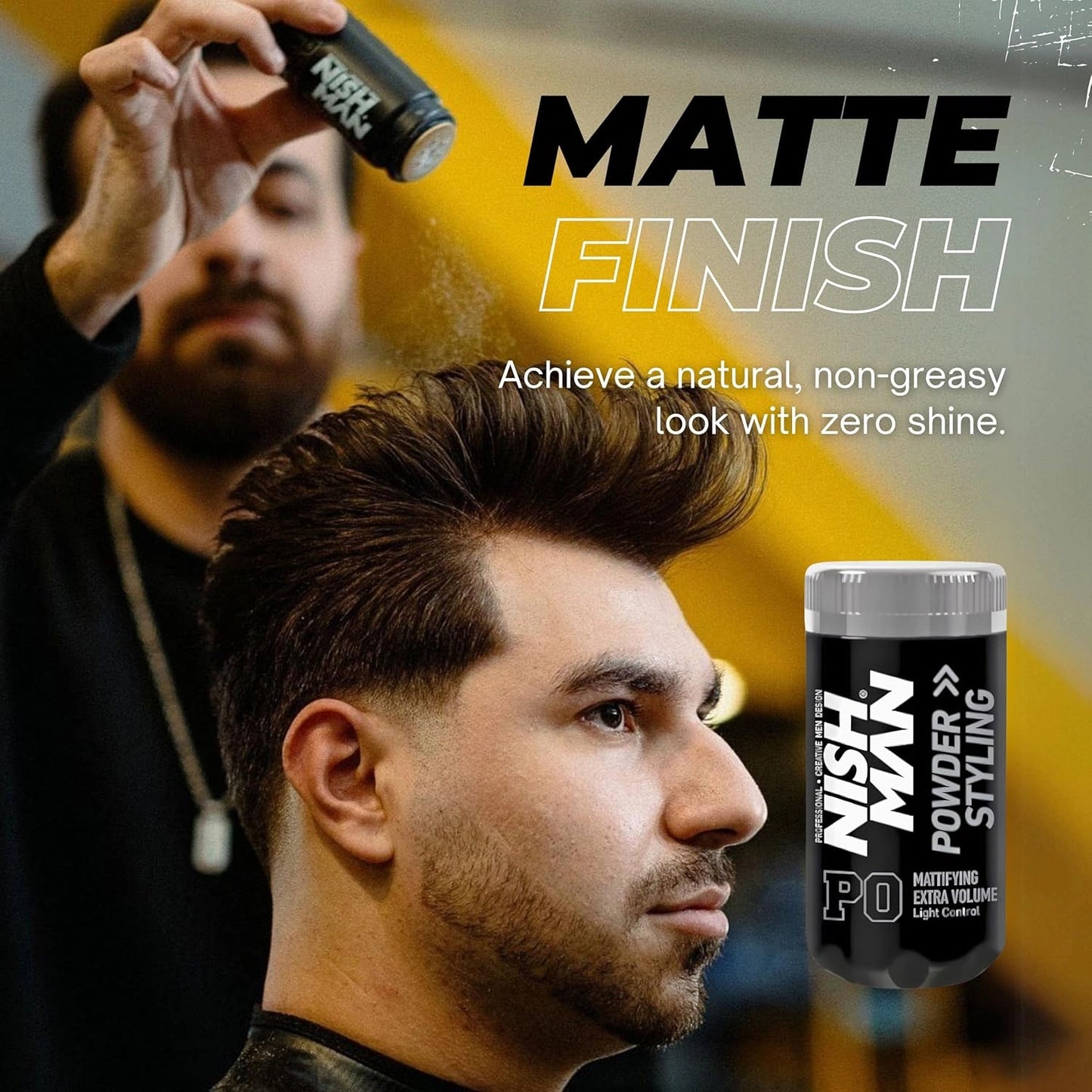 Nish Man Mattifying Extra Volume Powder Light Control (P0) hajformázó por 20 g