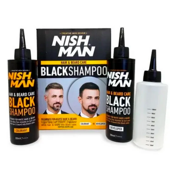 Nish Man - Black haj és szakáll színező szett (200ml+200ml)
