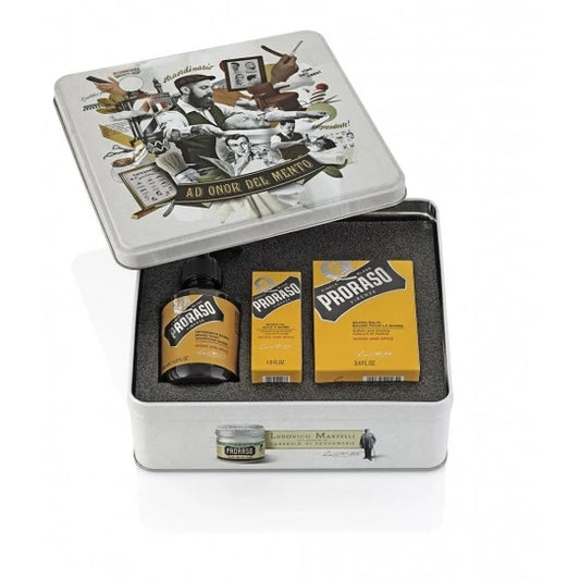 Proraso Vintage Beard Gift Tin (Wood and Spice) szakállápoló ajándékszett