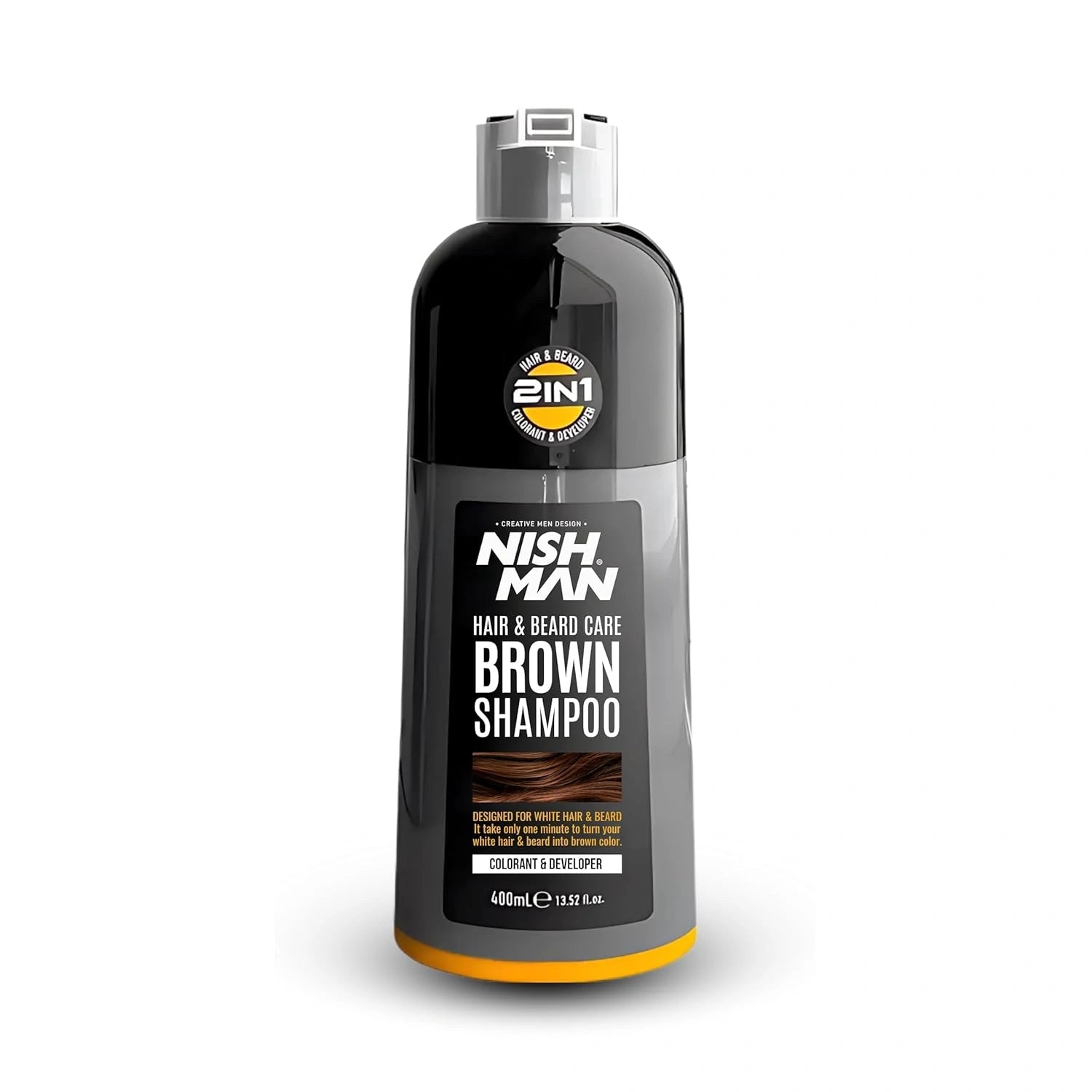 BarberPRO.hu Nish Man Hair & Beard Brown Shampoo 400ml