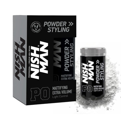 Nish Man Mattifying Extra Volume Powder Light Control (P0) hajformázó por 20 g