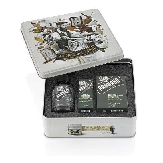 Proraso Vintage Beard Gift Tin (Cypress & Vetyver) ajándékszett